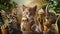 A photo collage of cats, pets, elephants- 3 in the style of uhd image, candid celebrity shots, AI generated
