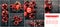 Photo collage. Fresh pomegranate. Fruits.