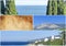 Photo Collage landscapes of the South coast of Crimea. Can be used for the design of covers, brochures, flyers and text space.