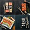 Photo collage Sushi and Rolls.