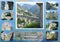 Photo collage travel Montenegro. Ruins of the fortress of Stary Bar. Can be used for the design of covers, brochures, flyers