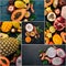 Photo collage Tropical Fruits.