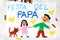 Photo of colorful drawing: Italian lanquage, Father`s day card.