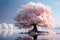 photo concept, capturing the serenity of a frozen tree in an empty winter landscape