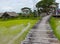 Photo corner for relaxing in a hammock in a resort in the middle of rice fields, a tourist attraction, Thai photography corner