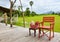 Photo corner for relaxing in a hammock in a resort in the middle of rice fields, a tourist attraction, Thai photography corner