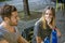 Photo of a couple enjoying a meal together at a table in a restaurant