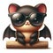 Photo Cute bat wear sunglasses Isolated on solid white background. ai generative