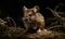 photo of deer mouse genus Peromyscus on black background. Generative AI