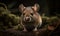 photo of deer mouse genus Peromyscus on a forest background. Generative AI