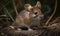 photo of deer mouse genus Peromyscus on a forest background. Generative AI