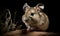 photo of desert dormouse on black background. Generative AI