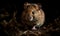 photo of dormouse on black background. Generative AI