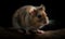 photo of dormouse on black background. Generative AI