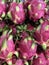 Photo dragon fruit tropical on the counter supermarket