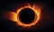 Photo of a dramatic solar eclipse against a dark sky