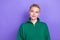 Photo of dreamy cute confident blonde hair lady wear green stylish sweater look mockup want new gift sale advert