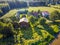 A photo from a drone showing the Warta River in central Poland.