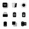 Photo editor icon set include gallery, device, photos, set, camera, mirror, option, day, light, optional, photo set, galery,