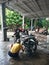 Photo editorial, 04 januari 2023, motorcycle steam wash at indonesia