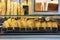 A photo of empanadas, traditional pastry with different fillings, at a food market