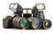 Photo equipment including zoom lenses, camera and flash lights