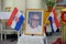 Photo of father Ante Gabric, Croatian missionaries in India exposed on the altar in Our Lady of Lourdes Church in Kumrokhali