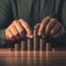 Photo Financial growth Businessman stacking coins for investment and savings