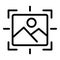 Photo focus icon outline vector. Camera target