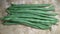 photo focusing on chickpeas on a woven bamboo background