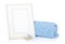 Photo frame with bath towel and boy dummy