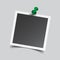 Photo frame pin isolated on grey background. For your photograph