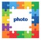 Photo frame puzzle colorful background