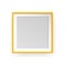 Photo frame square mockup. Realistic yellow empty framing, 3d blank photograph design template. Vector illustration