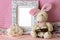 Photo frame with teddy rabbit