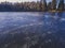 Photo of a Frozen Lake in an Autumn Day - vitage film look