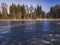 Photo of a Frozen Lake in an Autumn Day - vitage film look