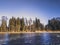 Photo of a Frozen Lake in an Autumn Day - vitage film look