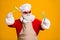 Photo of funny santa claus in culinary chef headwear hold kitchenware prepare x-mas christmas jolly newyear dinner wear