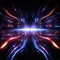 Photo Glowing lines on abstract tech background, a mesmerizing visual delight