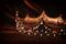 photo of gold crown over gothic dark silk background. Medieval period concept.