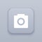 Photo, gray vector button with white icon