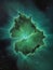 Photo Of Green Universe Space Nebula, Cosmic Background. Generative AI