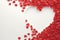 Photo Heart shape amid red and white petals, romantic banner