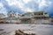 Photo of homes destroyed by Hurricane Nicole huge waves and storm surge