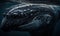 photo of humpback whale in dark sea. Generative AI