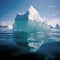 photo of an iceberg in the middle of antarctic ocean generative AI