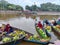 Photo of the iconic floating market selling various fruits on the Martapura river, Banjarmasin, Indonesia