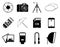 Photo icons accessories set vector illustration