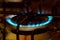 In this photo illustration the blue flame produced by cooking gas liquefied petroleum gas LPG, composed of propane and butane.